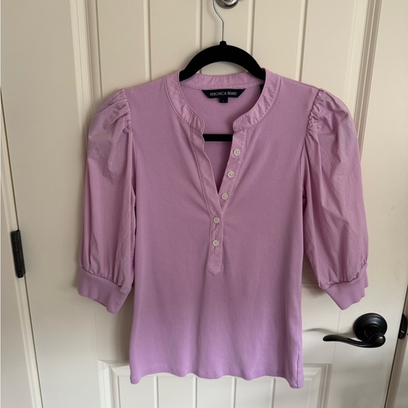 Veronica Beard Coralee Puff Sleeve Button-Front Top, excellent condition - Picture 4 of 7